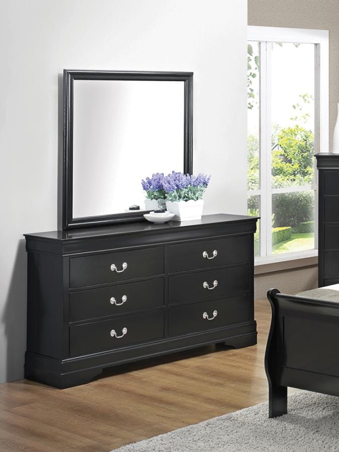 Louis Philippe 6-drawer Dresser Black