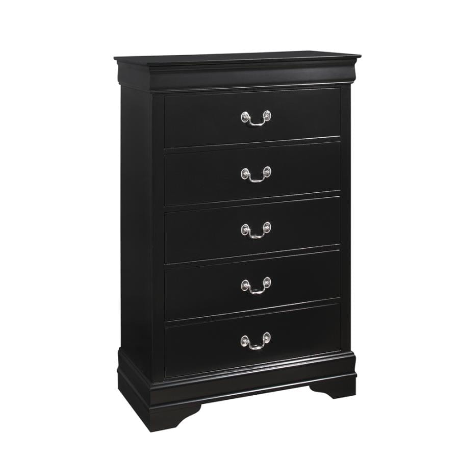 Louis Philippe 5-drawer Chest Black