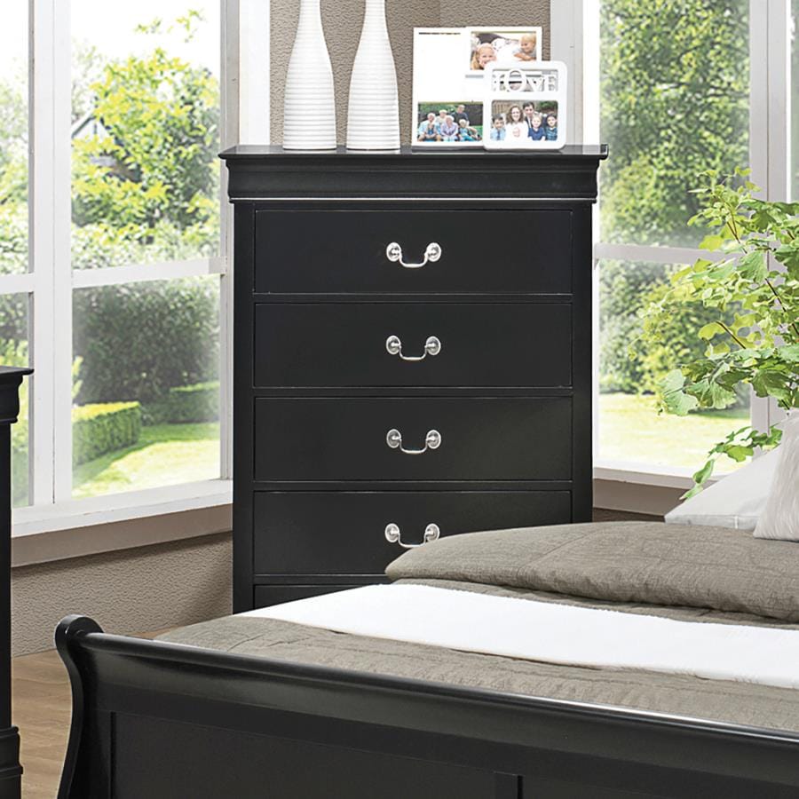 Louis Philippe 5-drawer Chest Black