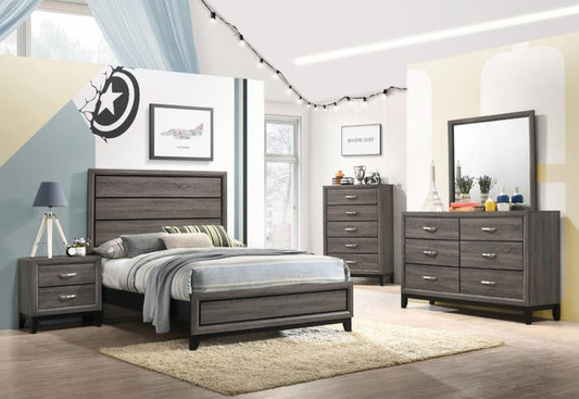 Watson 4-piece Full Panel Bedroom Set Grey Oak