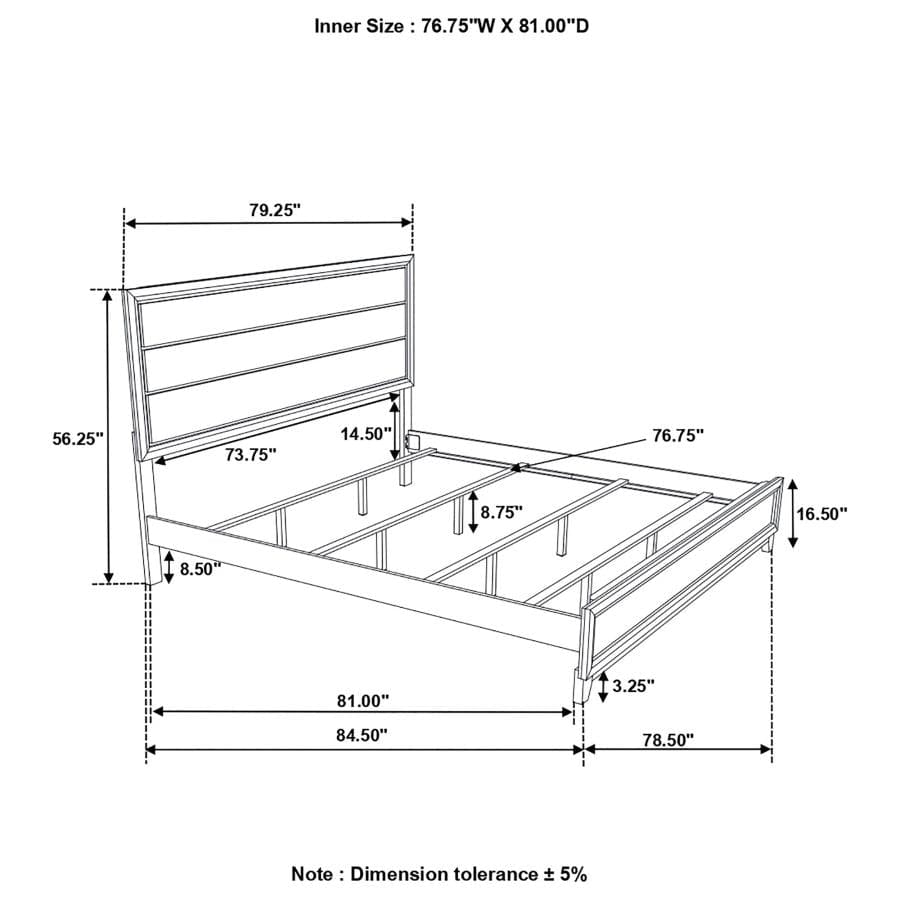 Watson Eastern King Bed Grey Oak and Black