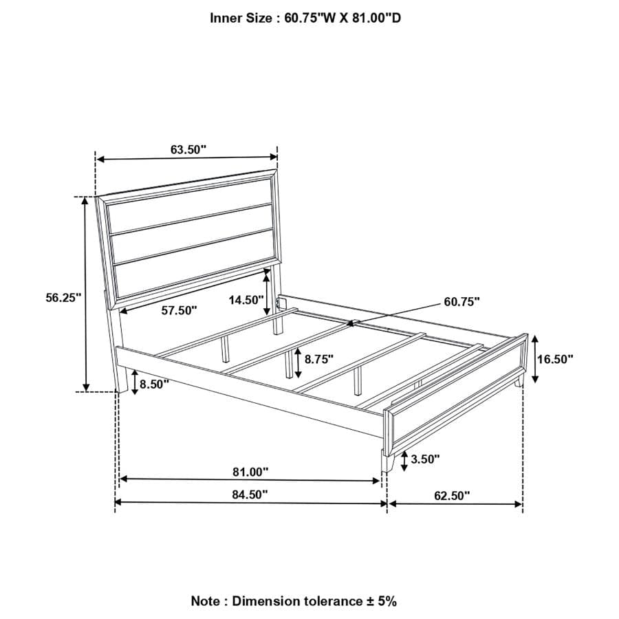 Watson Queen Bed Grey Oak and Black