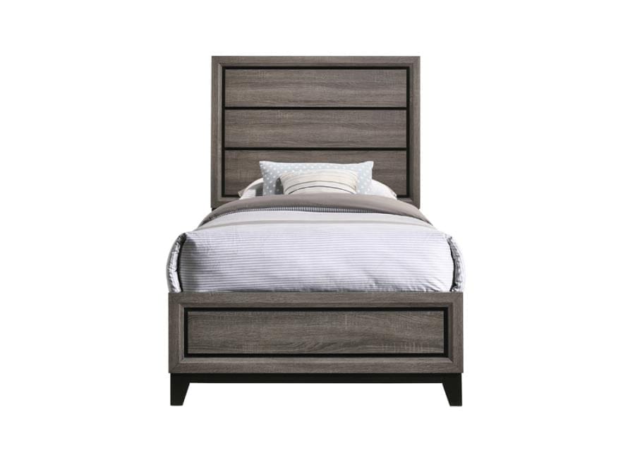 Watson Twin Panel Bed Grey Oak