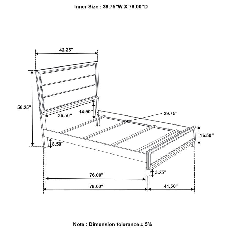 Watson Twin Panel Bed Grey Oak