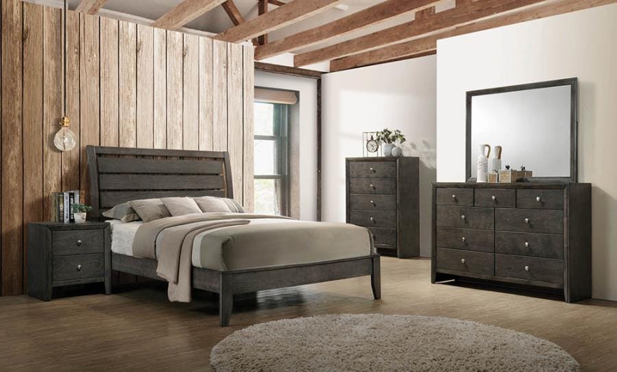 Serenity 5-piece Full Sleigh Bedroom Set Mod Grey