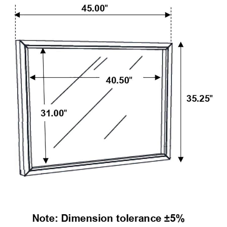 Serenity Rectangular Dresser Mirror Mod Grey