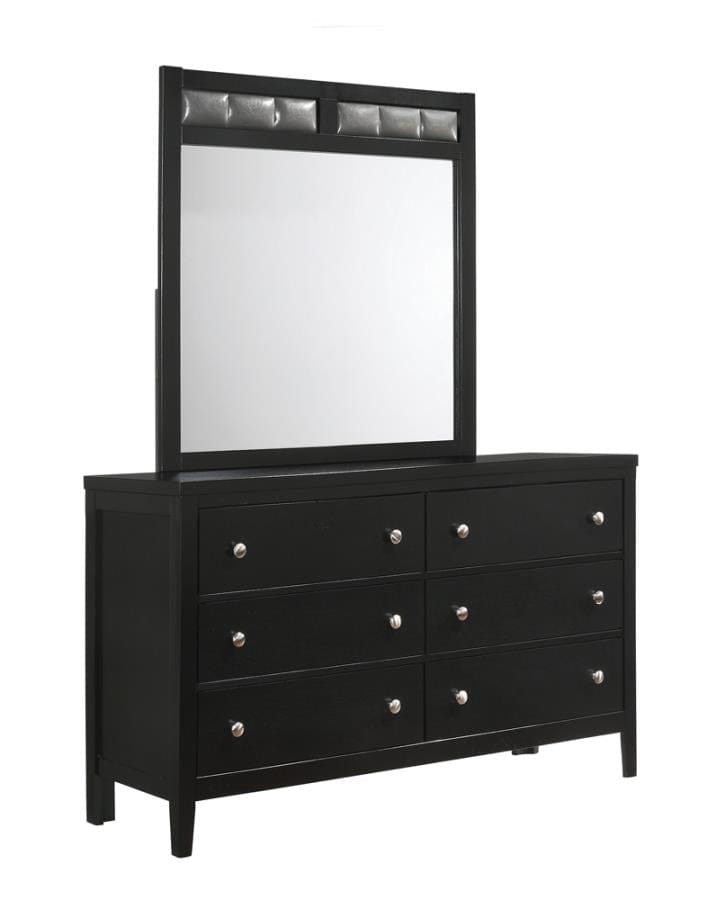 Carlton Upholstered Rectangular Mirror Black