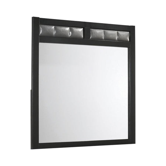 Carlton Upholstered Rectangular Mirror Black