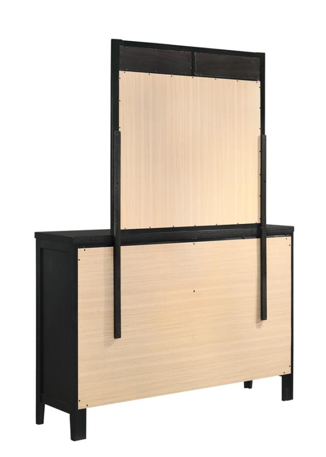 Carlton Upholstered Rectangular Mirror Black