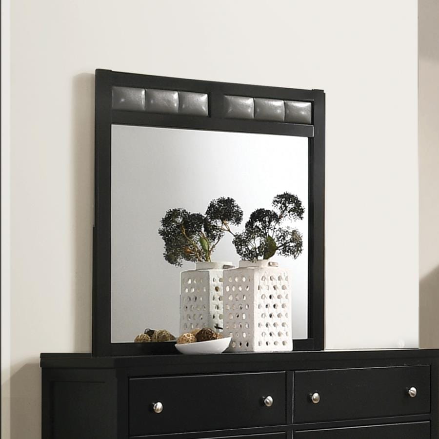 Carlton Upholstered Rectangular Mirror Black