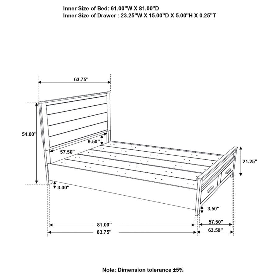 Woodmont Queen Storage Bed Rustic Golden Brown