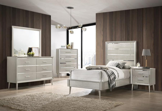 Ramon 4-piece Twin Panel Bedroom Set Metallic Sterling