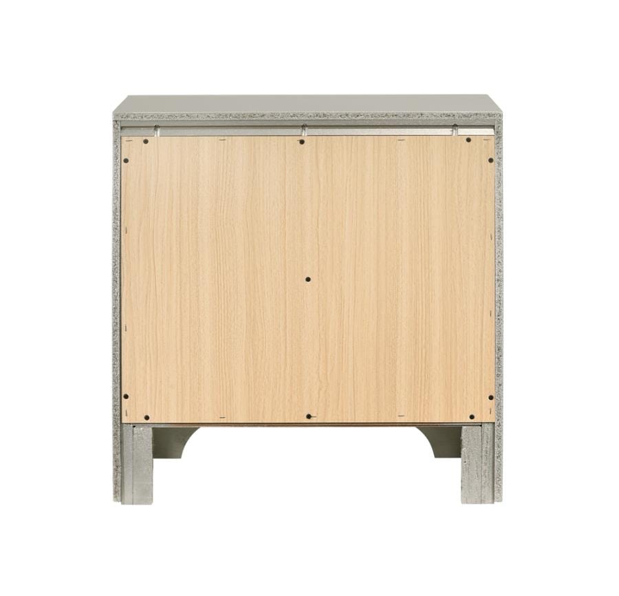 Salford 2-drawer Nightstand Metallic Sterling