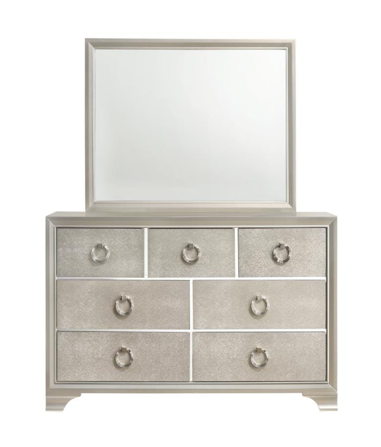 Salford Rectangular Mirror Metallic Sterling