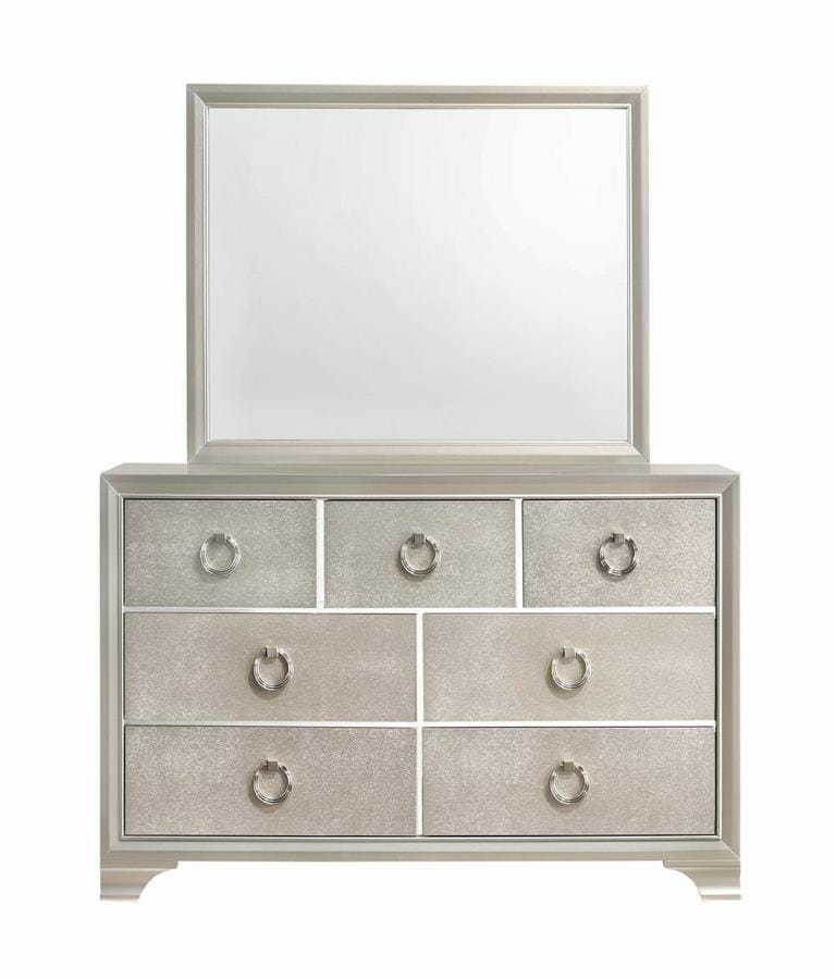 Salford Rectangular Mirror Metallic Sterling