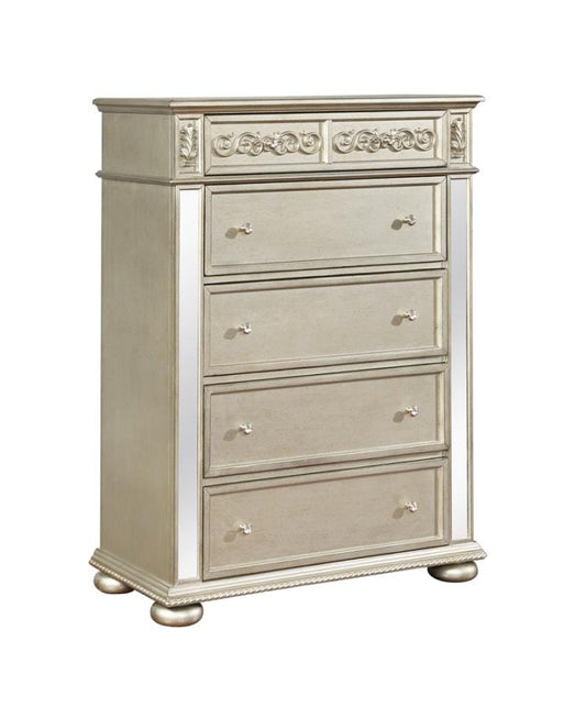 Heidi 5-drawer Chest Metallic Platinum