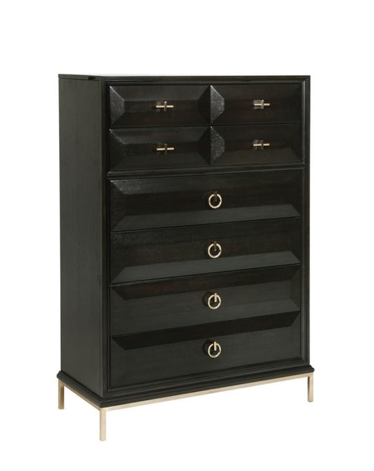 Formosa 8-drawer Chest Americano and Rose Brass