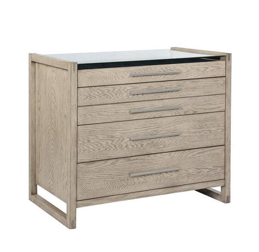 Smithson 5-drawer Rectangular Floating Chest Grey Oak