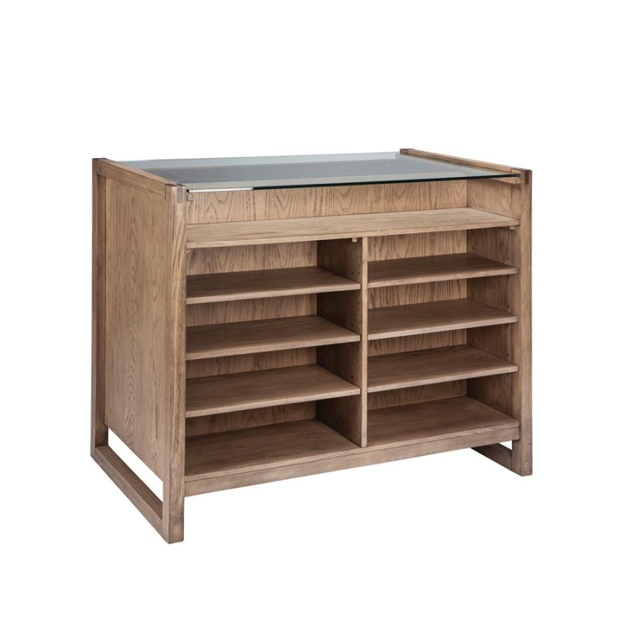 Smithson 5-drawer Rectangular Floating Chest Grey Oak