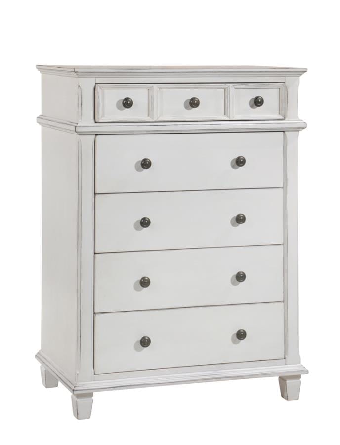 Carolina 5-drawer Chest Antique White