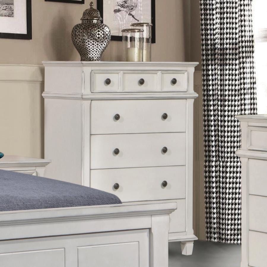 Carolina 5-drawer Chest Antique White