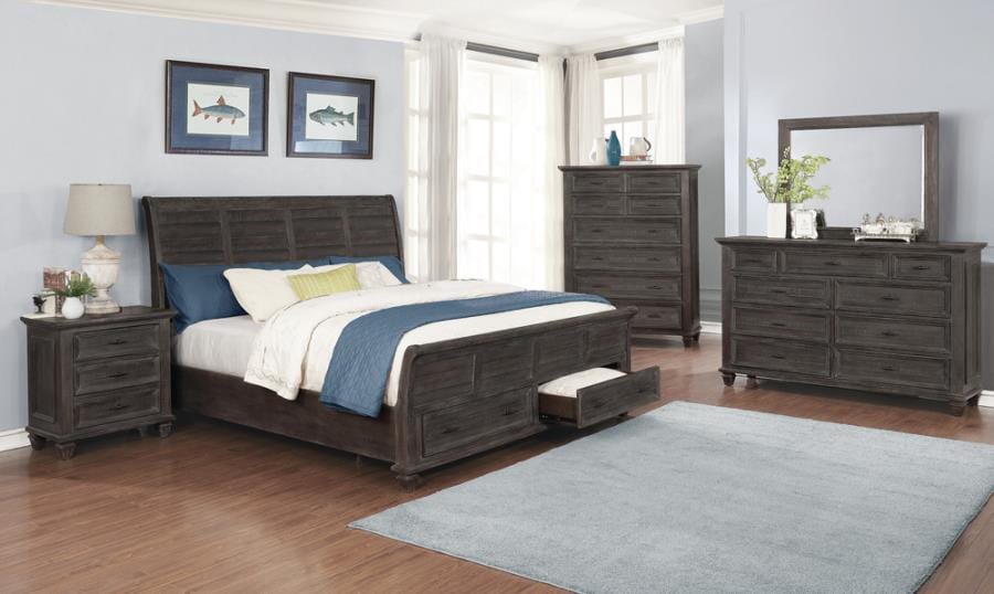 Atascadero 4-piece Queen Storage Bedroom Set Weathered Carbon