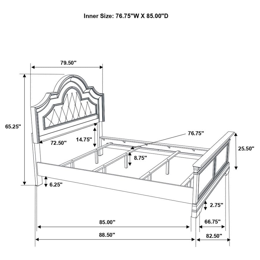 Manchester Bedroom Set with Upholstered Arched Headboard Wheat