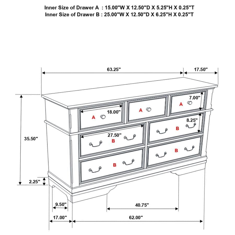 Manchester 7-drawer Dresser Wheat