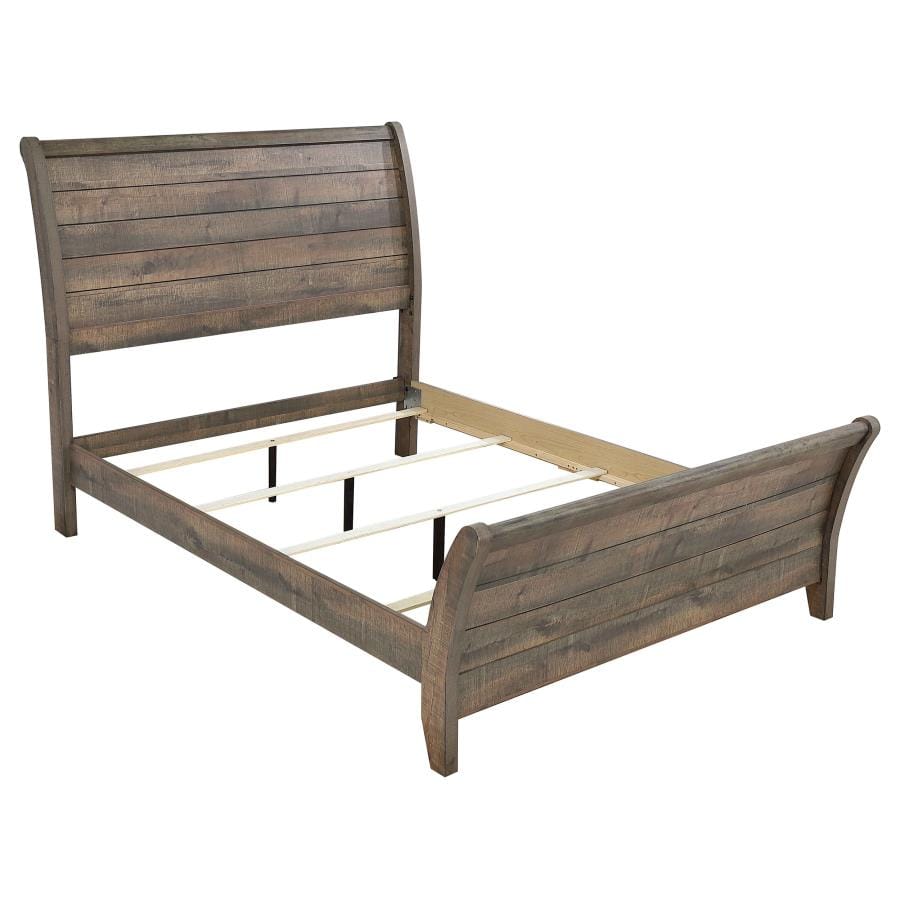 Frederick California King Sleigh Bed Weathered Oak