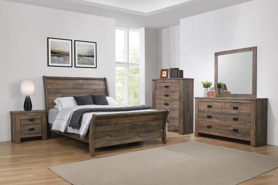 Frederick 4-piece Queen Panel Bedroom Set Weathered Oak