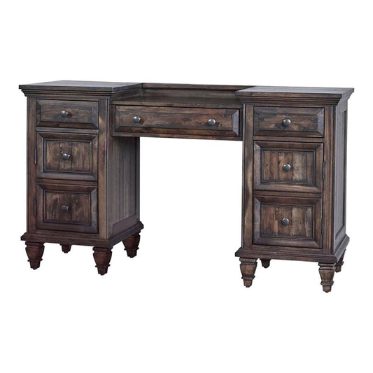 Avenue 3-drawer Vanity Desk Weathered Burnished Brown