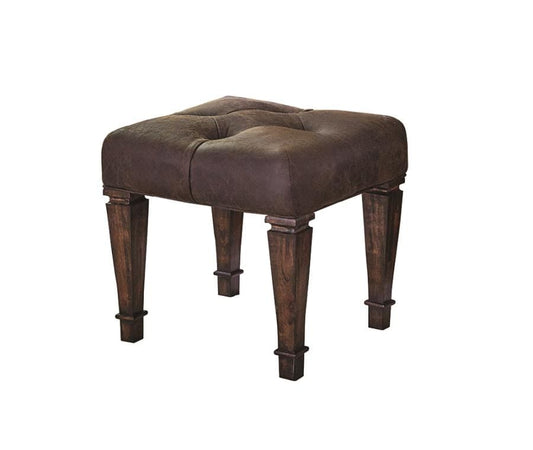 Avenue Upholstered Tufted Vanity Stool Weathered Burnished Brown