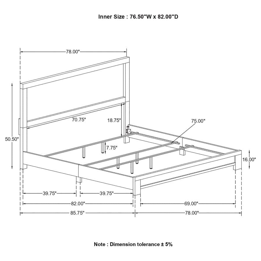 Sidney Eastern King Panel Bed Rustic Pine