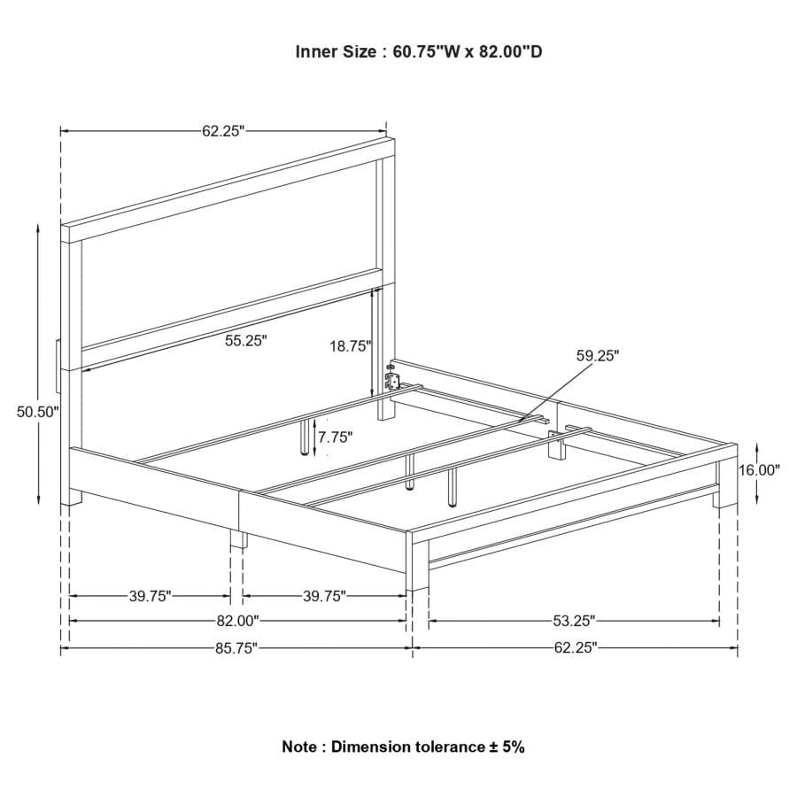 Sidney Queen Panel Bed Rustic Pine