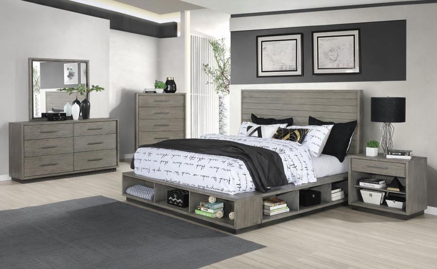 Derbyshire Eastern King Storage Bed Grey Oak