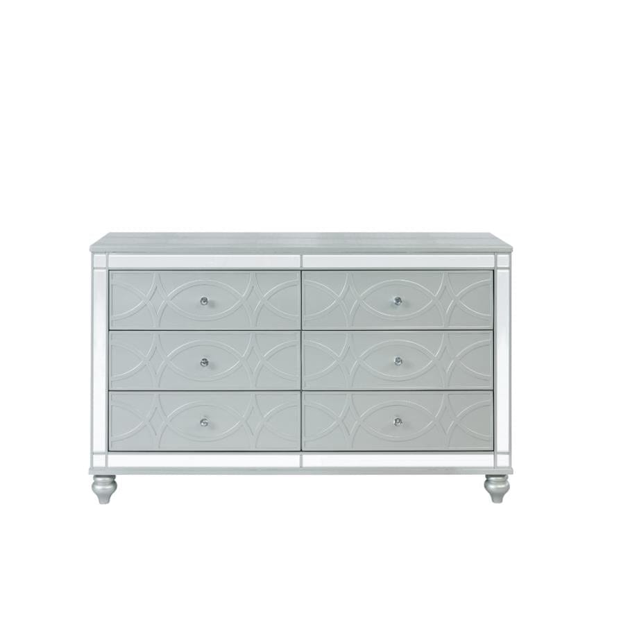 Gunnison 6-drawer Dresser Silver Metallic