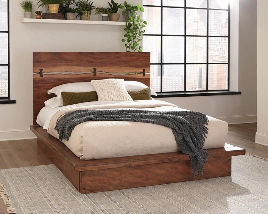 Winslow Queen Bed Smokey Walnut and Coffee Bean