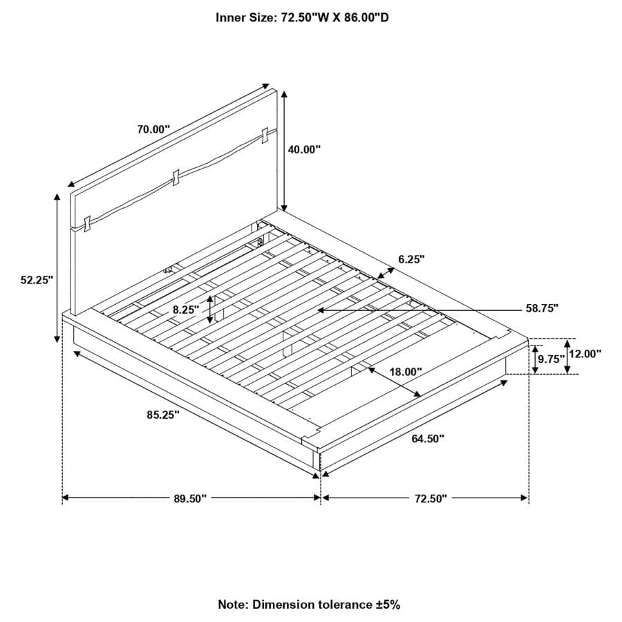 Winslow Queen Bed Smokey Walnut and Coffee Bean