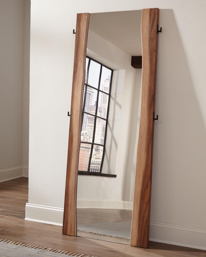 Winslow Standing Mirror Smokey Walnut and Coffee Bean