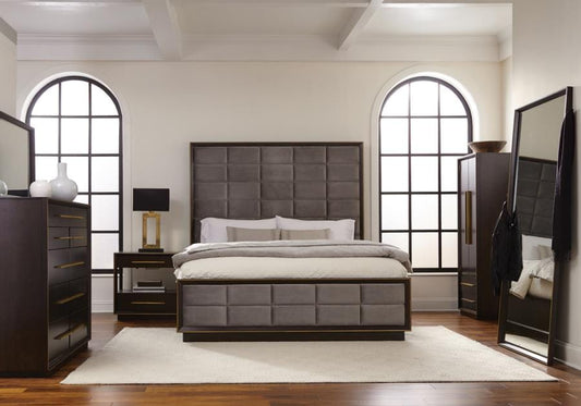 Durango 5-piece California King Panel Bedroom Set Grey and Smoked Peppercorn