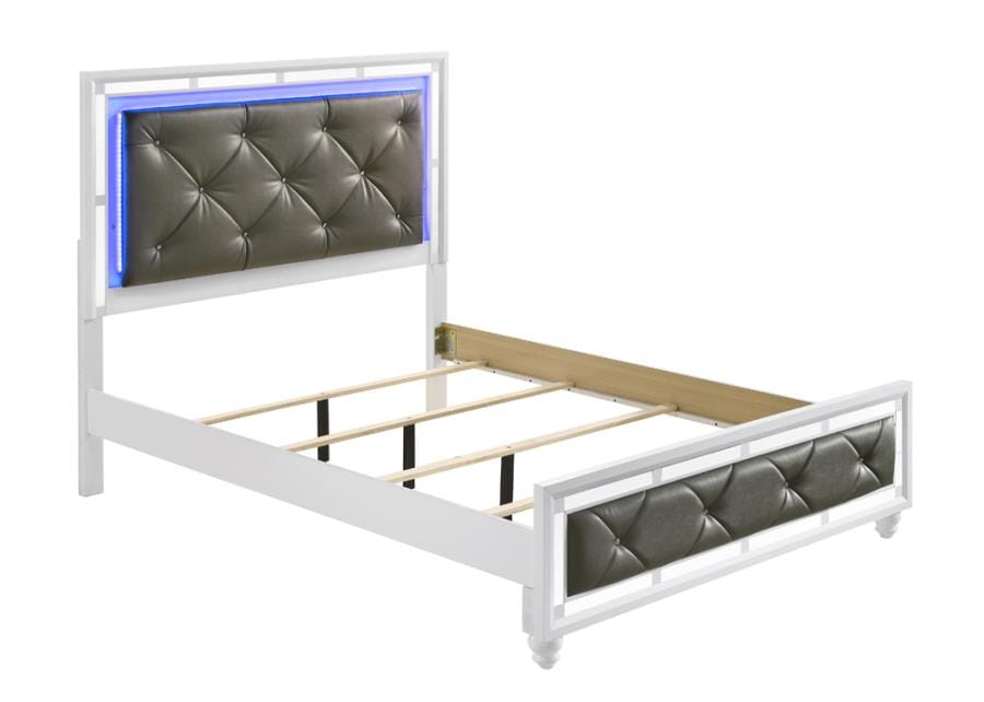 Whitaker Eastern King Bed with LED Lighting White