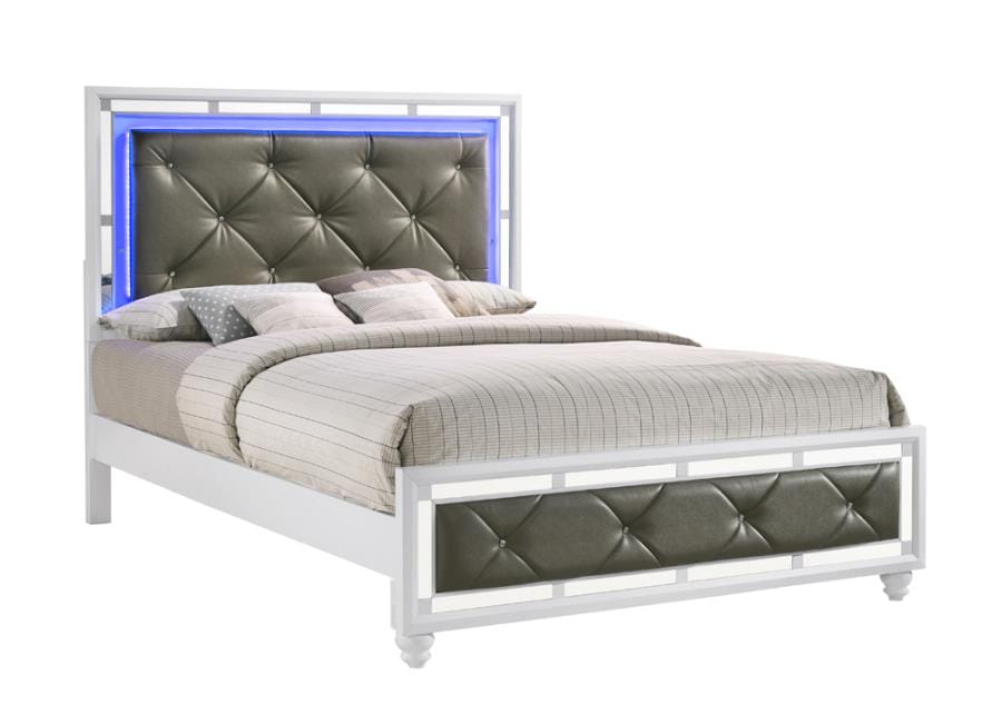 Whitaker Eastern King Bed with LED Lighting White