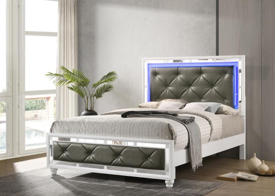 Whitaker Queen Bed with LED Lighting White