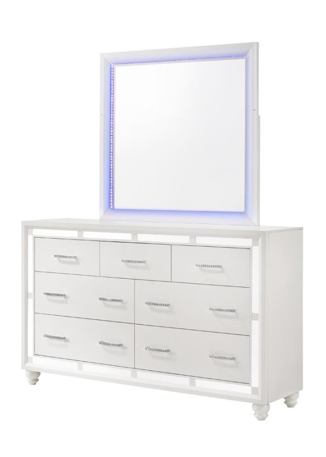 Whitaker Rectangle Mirror with LED Lighting White