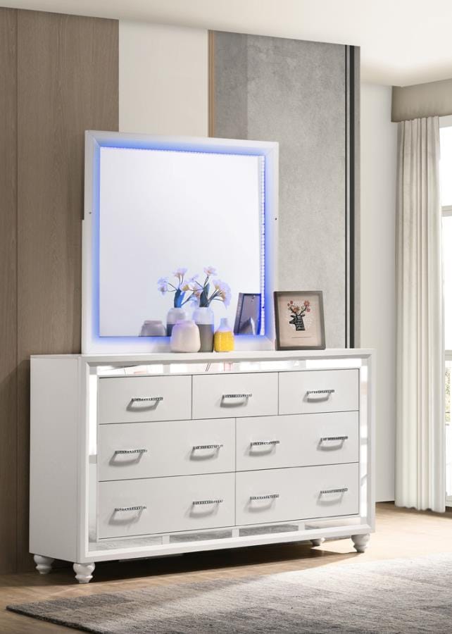 Whitaker Rectangle Mirror with LED Lighting White