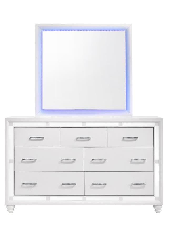 Whitaker Rectangle Mirror with LED Lighting White