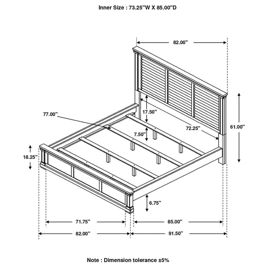 Hillcrest California King Panel Bed White