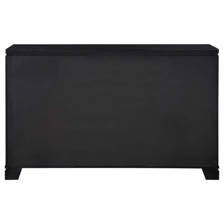 Eleanor Rectangular 6-drawer Dresser Silver and Black