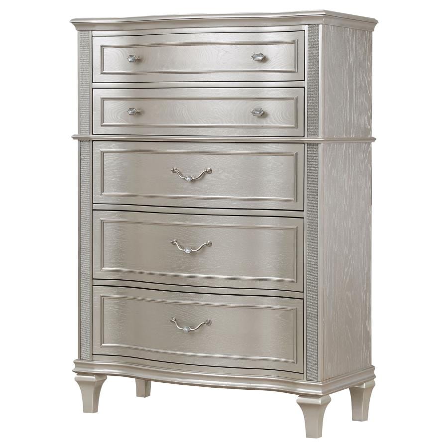 Evangeline 6-Drawer Chest Silver Oak