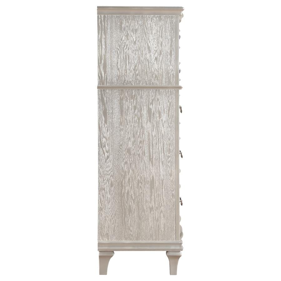 Evangeline 6-Drawer Chest Silver Oak